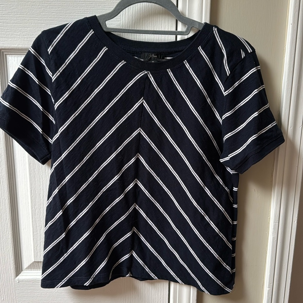Jcrew Navy and White Striped T-Shirt